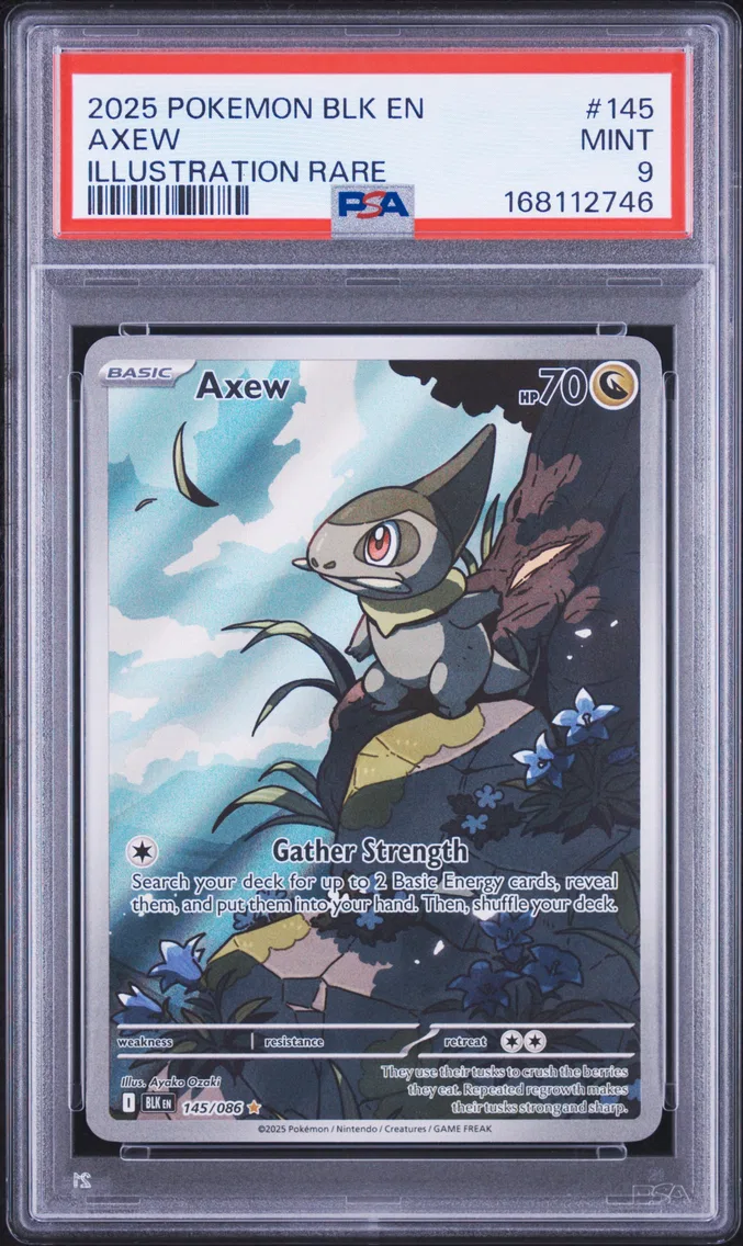2025 #145 Axew PSA 9 Blk EN-Blac